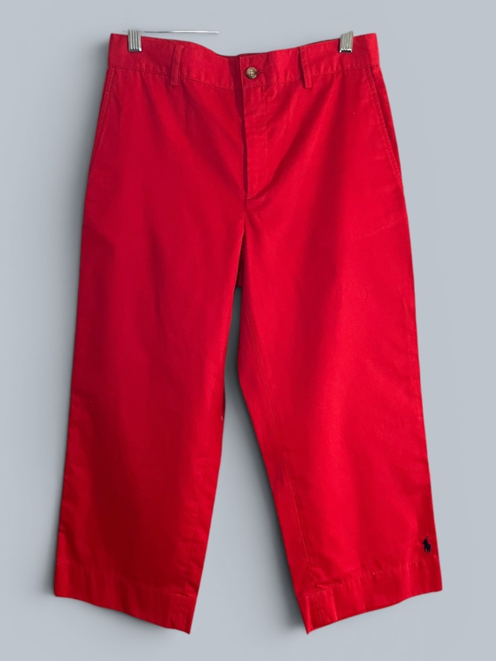 Ralph Lauren Sport Red Cropped Chino Capri Pants Early 2000s Y2K Size 8